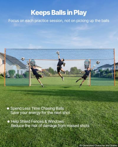 16 x 7FT Soccer Goal with Rebounder & Backstop - Youth Practice Set
