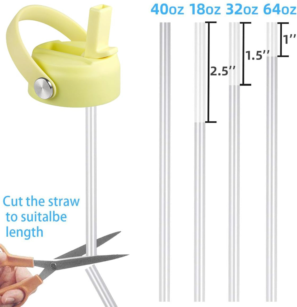 RRegeny Straw Lid for Hydro Flask Wide Mouth 32 40 oz, Straw Lids with Flexible Handle and Straws Compatible with HydroFlask, Replacement Sports Flex Cap Wide Mouth Top 32 40 oz