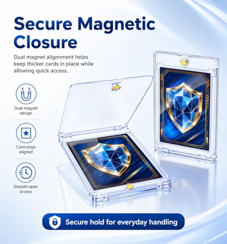 YZtree 20 Pack 180pt Magnetic Card Holders - Ultra Slim Clear Display Cases