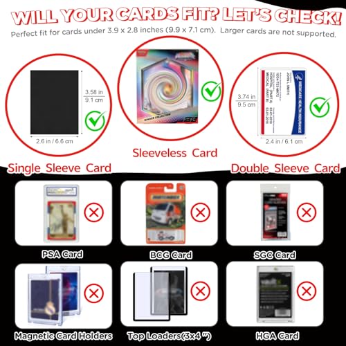 4 Pockets Card Binder - Can Hold 400 Cards with 50 Removable Sleeves - HD Digital Print, Black & 4 Elements