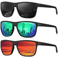 KALIYADI Polarized Sunglasses Men - Lightweight UV Protection for Driving, Fishing, Golf - Black/Green/Red
