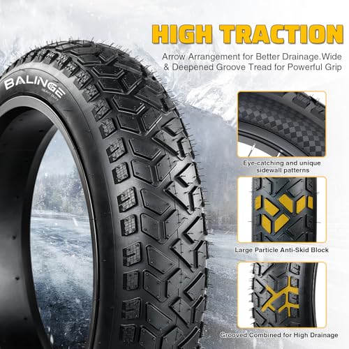 20x4 Inch Fat Tire for E-Bike, Mountain Bike, Tricycle | Heavy Duty All-Terrain Black - Variation of 20" x 4" / 2 Tire + 2 Tube