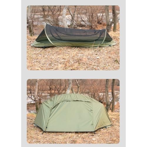 Ultralight Pop Up Bivy Tent for Camping & Hiking - Army Green, Waterproof, 1 Person