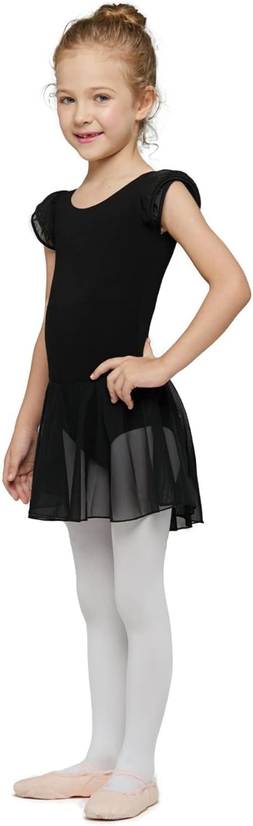 MdnMd Ballet Leotards for Girls - Toddler Dance Tutu Dress with Flutter Sleeves | Stylish Ballerina Outfit