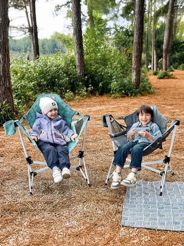 EVER ADVANCED Kids Foldable Hammock Chair with Stand - Dolphin Green, Portable Child Camping Swing Seat, Supports 125LBS