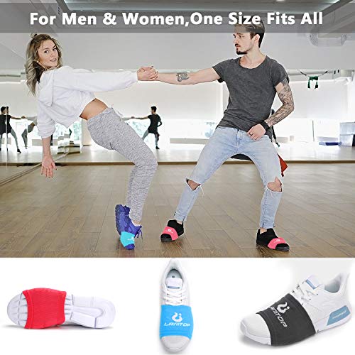 4 Pairs Dance Shoe Socks Over Sneakers Wide Fit - Black (One Size Men Women)