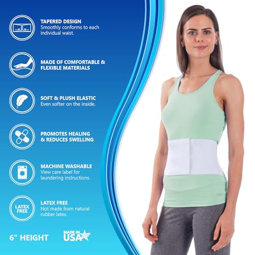 NYOrtho Tapered Abdominal Binder - Firm Compression Support Wrap - 24-30 Inch - Breathable Post Surgery or Injury, Contoured Fit - Made in USA