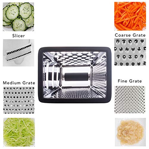 Stainless Steel Four-Sided Food Grater with Non-Slip Handle for Vegetables & Cheese