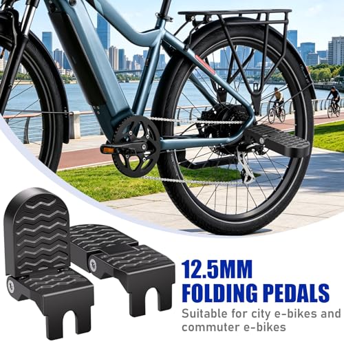 TOBWOLF U Slot Bike Rear Pedals - 12.5mm Aluminium Alloy Non-Slip Foot Pegs