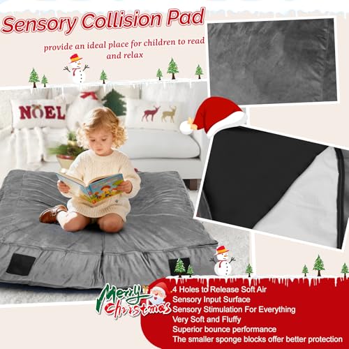 5FT Grey Sensory Crash Mat for Kids Autistic Children Soft Foam Landing Zone