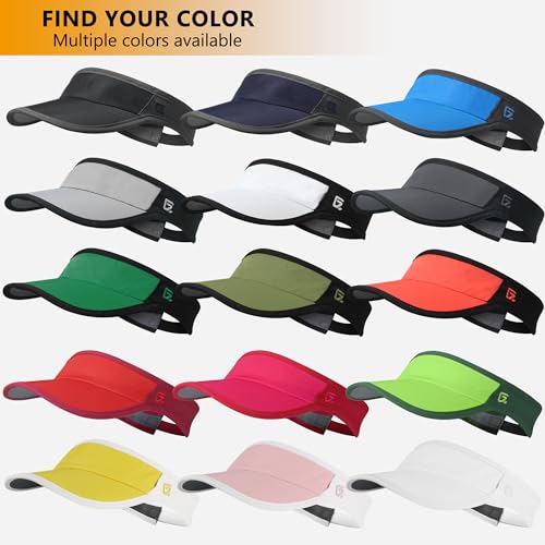 GADIEMKENSD Foldable Sun Visor Hat UPF 50+ Adjustable Wide Brim - White, 6 3/4-7 3/8
