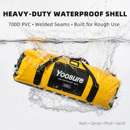 Yoosure 130L Waterproof Dry Duffel Bag Green Heavy Duty Camping & Kayaking Gear