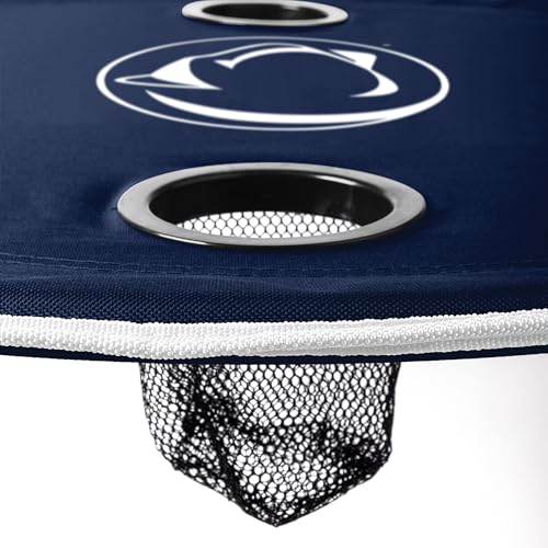 Penn State Nittany Lions Tailgating Round Table with 4 Cup Holders - Portable Steel, 27.6"