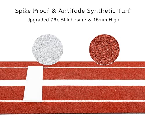 KuiBonu Clay Softball Pitching Mat 10x3 ft with Rubber & Antifade Turf for Indoor & Outdoor Practice