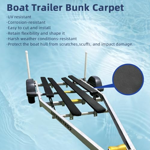 Marine Bunk Carpet for Boat Trailer 12in x 100ft - Durable UV & Saltwater Resistant Bunk Cover