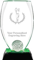 Crown Awards Crystal Golf Trophy - 9.5" Personalized Male Golf Award with Free Engraving