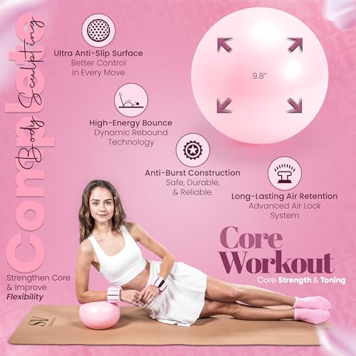 14-Piece Pink Pilates Equipment Set for Home Workout & Fitness