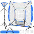 Blue 6x6 ft Baseball Net for Batting & Pitching Training with Strike Zone & Accessories - Kids & Adults Sport Practice