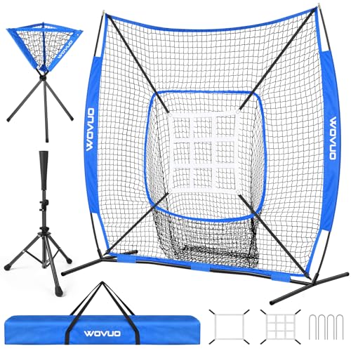 Blue 6x6 ft Baseball Net for Batting & Pitching Training with Strike Zone & Accessories - Kids & Adults Sport Practice