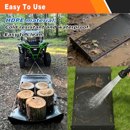 Bayattoo 110x47 Inch Heavy Duty Drag Sled for Hunting & Construction, 2500 lbs Capacity