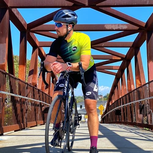 Men's Cycling Jersey Short Sleeve Bike Shirt Outfit - Yellow Multi Large
