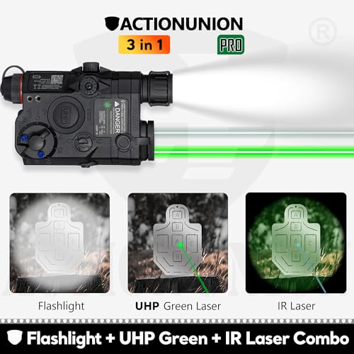 ACTIONUNION Black PEQ-15 Laser & LED Light Combo for Airsoft