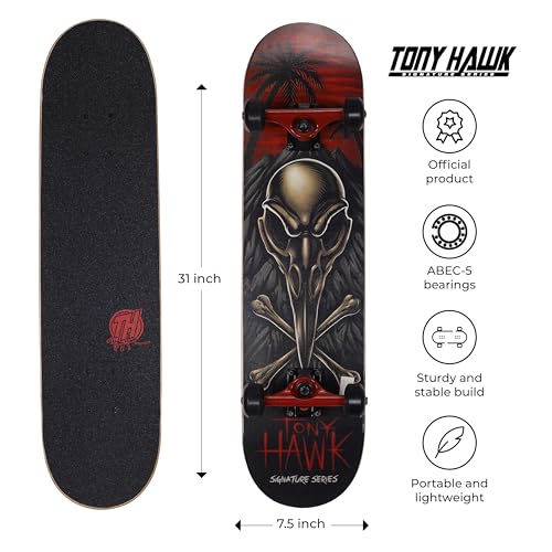 Crossbones Signature Series 31-Inch Kids Skateboard - 9-Ply Maple Deck, Ready to Ride