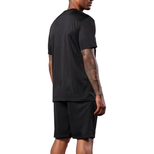BUYJYA 3 Pack Men's Gym Shorts Shirt Set Workout Athletic Basketball Running Football Elastic Waist with Pocket Gifts