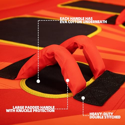 Inflatable Towable Tube for Boating 1-2 Person Heavy-Duty Water Tube with Front & Back Tow Points