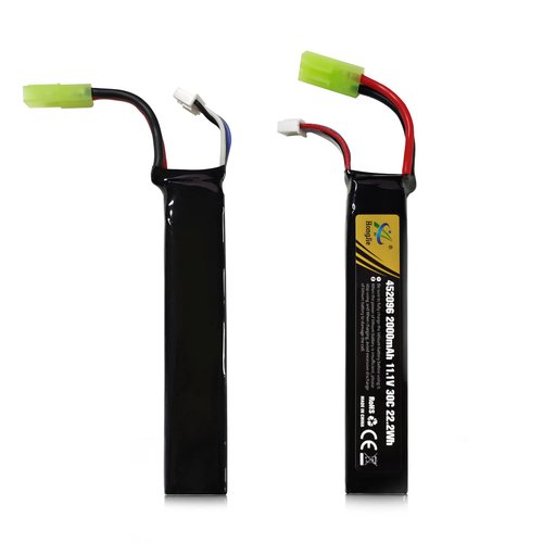 RunCam 11.1V LiPo Airsoft Battery 2000mAh 30C 3S Rechargeable Battery with Mini Tamiya Connector for Airsoft Guns Airsoft Rifle
