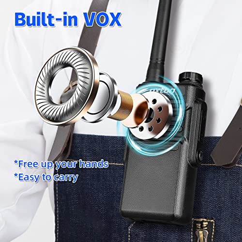 Pxton 6-Pack Waterproof Long Range Walkie Talkies for Adults with Earpieces & Fast Charger Dock
