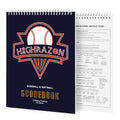 Baseball Softball Scorebook 35 Games Vertical 8.5 x 11 Inch with Stickers