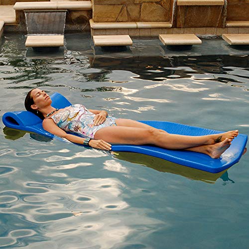 Pool Float with Head Support - Blue, 70 x 26 inches, 1.25 Thick - Sunray Foam Lounger