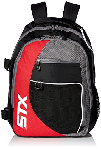 STX Sidewinder Lacrosse Backpack Black/Red with Stick Strap & Compartments
