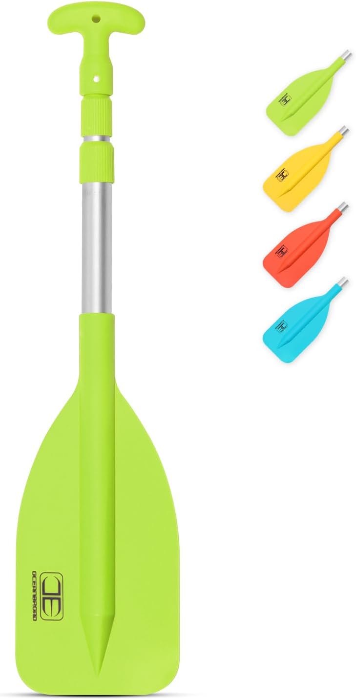 OCEANBROAD Telescoping Emergency Paddle - Adjustable 21''-42'' or 26''-54'' Aluminium Shaft for Kayaking & Canoeing