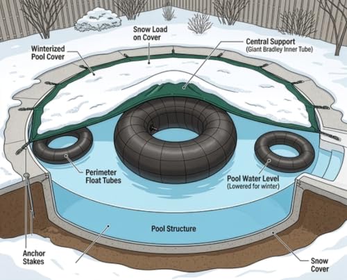 60-Inch Heavy Duty Rubber Inner Tube for Snow Sledding Water Floating Pool Closing