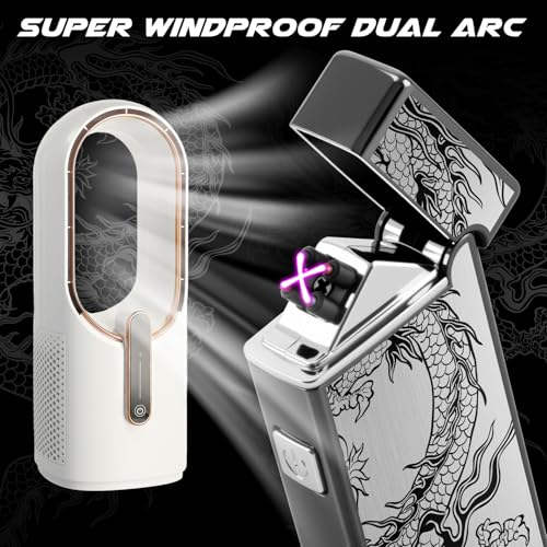 Rechargeable Plasma Lighter with Dragon Design - Black Dragon Pocket Lighter for Men