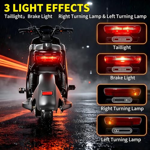 Electric Bicycle Rear Light with Turn Signal 36-60V Waterproof Tail Lamp