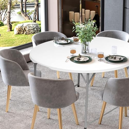 54 Inch Round Folding Table - Portable 4.5ft Bifold Design for Indoor & Outdoor Use