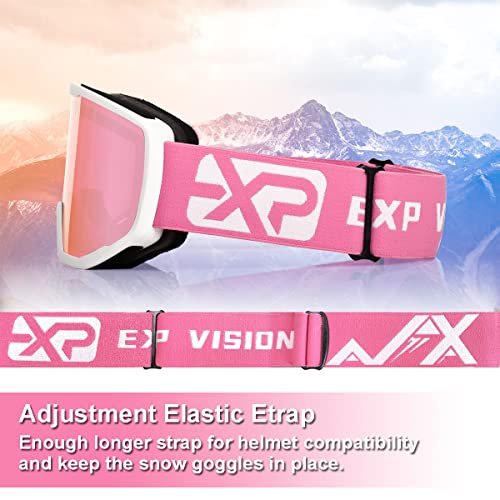 Pink Frame Over-Glasses Ski Snowboard Goggles with Interchangeable Foam