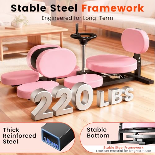 Extended Leg Stretcher for Flexibility & Splits Training - 36.2 Inch, Pink, Adjustable