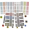 Complete Lure Eyes Kit 876Pcs - 3D/4D/5D Dome Eyes with Tweezer for Fly Tying & DIY Bait Making