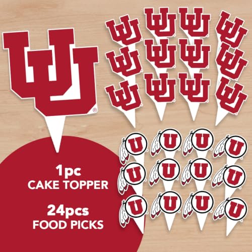 Desert Cactus Utah Utes Food Picks and Cupcake Toppers - 25 pcs