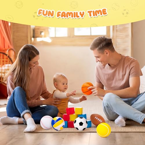 Kids Foam Ball Set - 6 Soft 3.5 Inch Sports Balls for Indoor & Outdoor Play - Variation of THIS listing