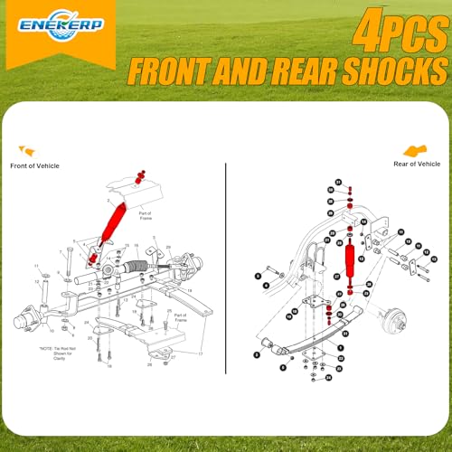 ENEKERP Golf Cart Shock Absorbers Front & Rear for EZGO TXT & Medalist 1994+