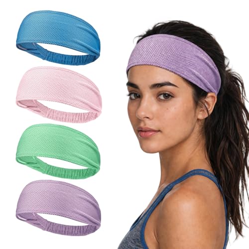 Cooling Headbands for Women 4 Pack - Light Blue, Pink, Mint, Purple