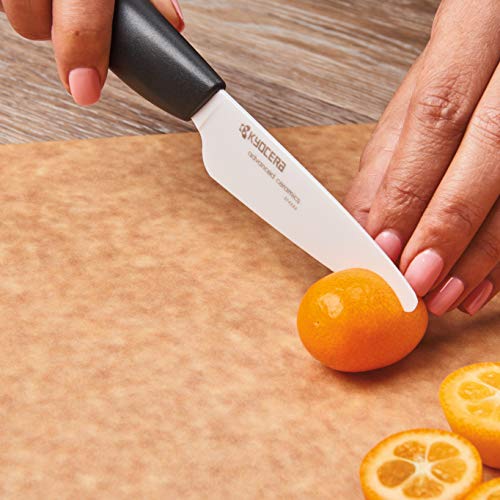 Kyocera Revolution 2-Piece Ceramic Knife Set – 5.5" and 3" Kitchen Knives, White/Black