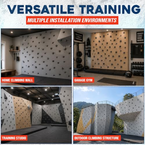 25 PCS Rock Climbing Holds - Natural Gray Indoor & Outdoor Climbing Wall Set - Bolt-On US-Made