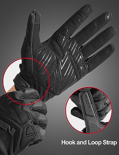 INBIKE Mountain Bike Gloves for Men - Black, Large, Padded Cycling Gloves with Knuckle Guard