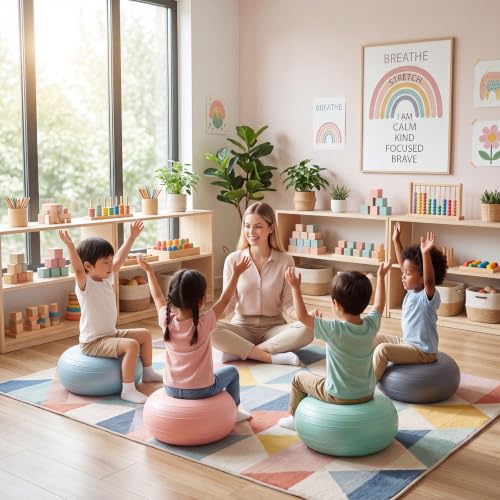Lewtemi 8 Pcs Flexible Classroom Seating with Morandi Colors, 20" Donut Chairs